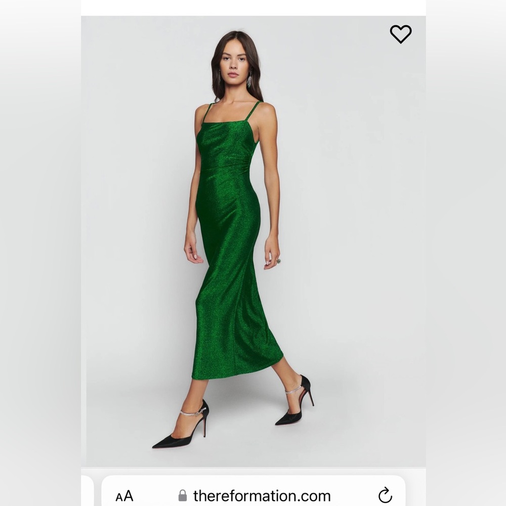 Reformation Emerald Green Midi Dress - Picture 3 of 8